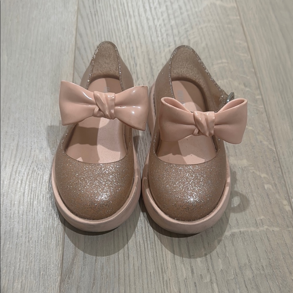 Glittery Pink Kids Shoes with Bow